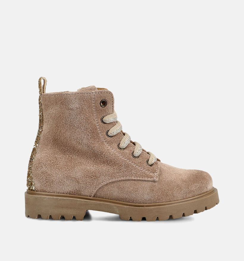 STONES and BONES Bench Boots &agrave; lacets en Beige fonc&eacute; pour filles (381412) - pour semelles orthop&eacute;diques