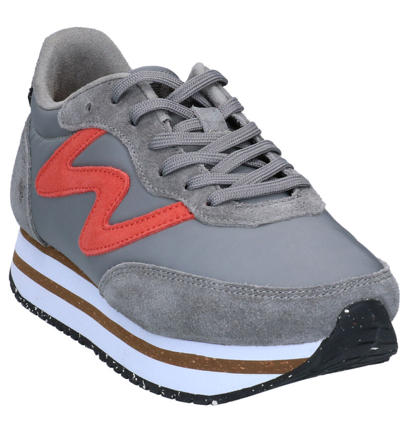 Woden Olivia Plateau Baskets en Gris en textile (277422)
