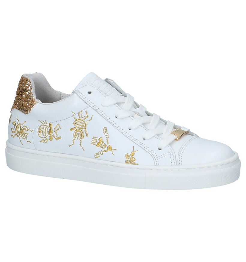 Hampton Bays Witte Sneakers met Broderie in leer (226123)