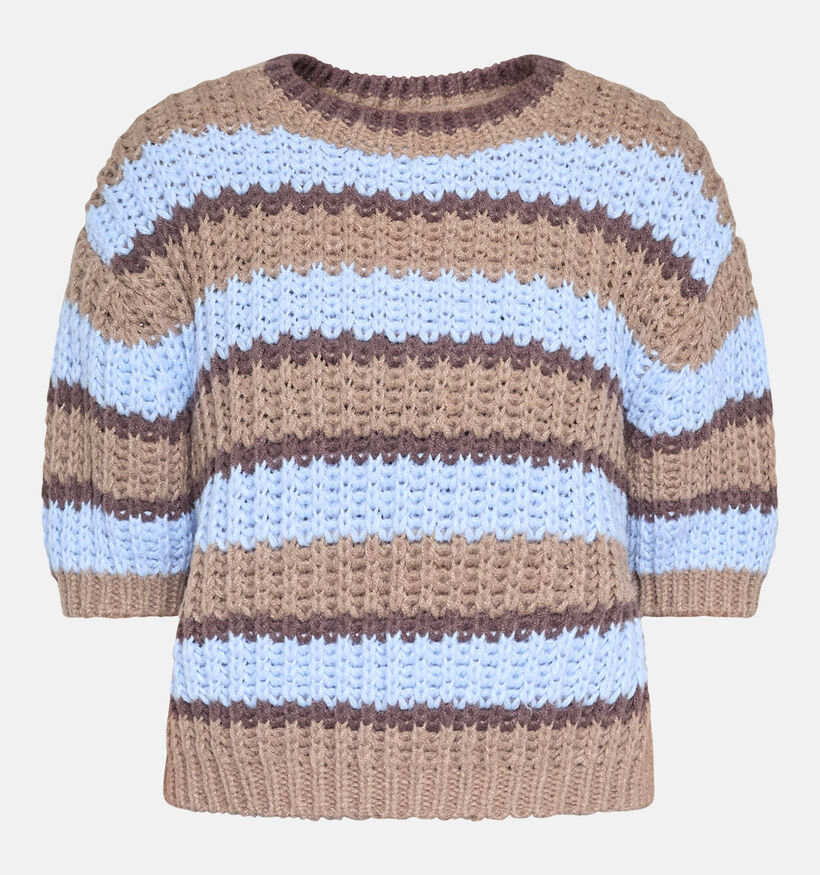 Sisters Point Krissy Donkerbeige/Blauwe Gestreepte Trui voor dames (374886)