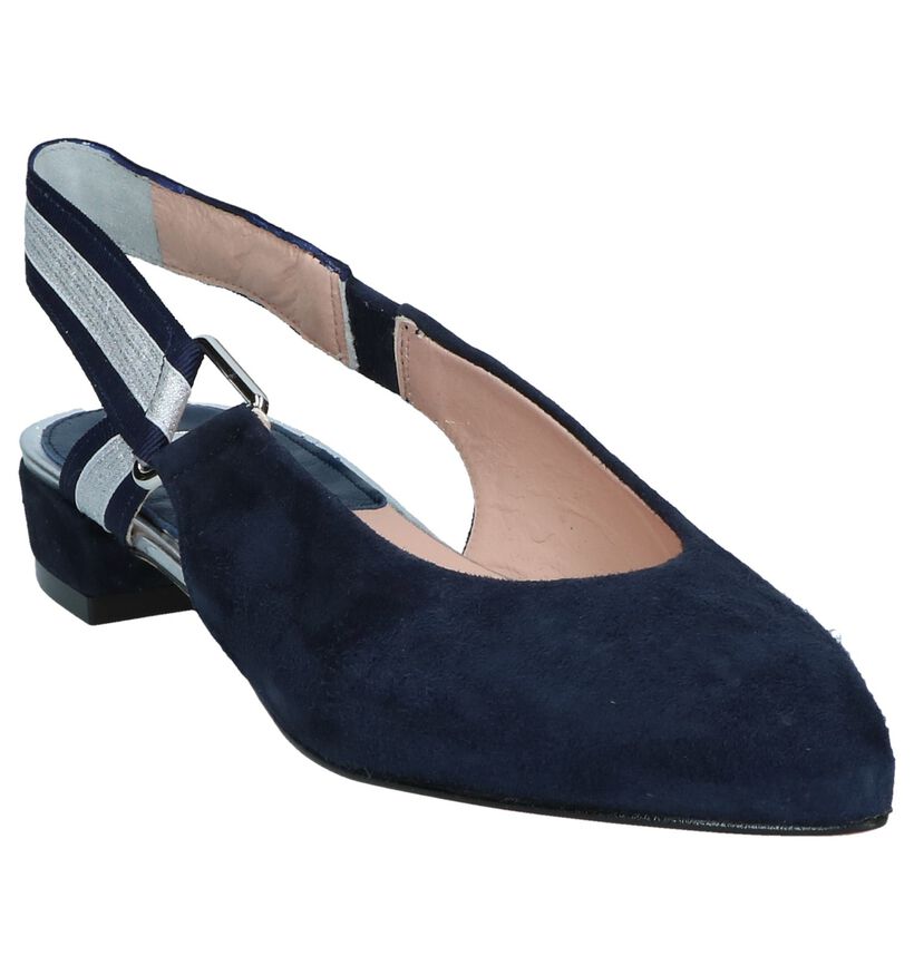 Fuchsia Pumps met Open Hiel Marip&eacute; in nubuck (248837)