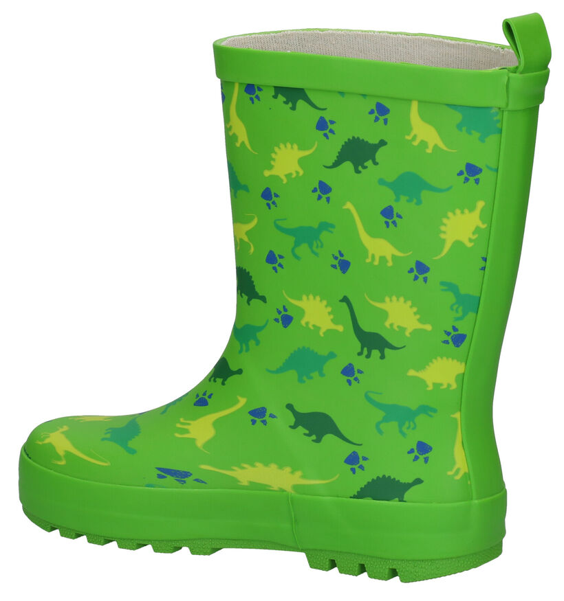 Dazzle Dino Bottes de pluie en Vert pour garçons (283825) - pour semelles orthopédiques