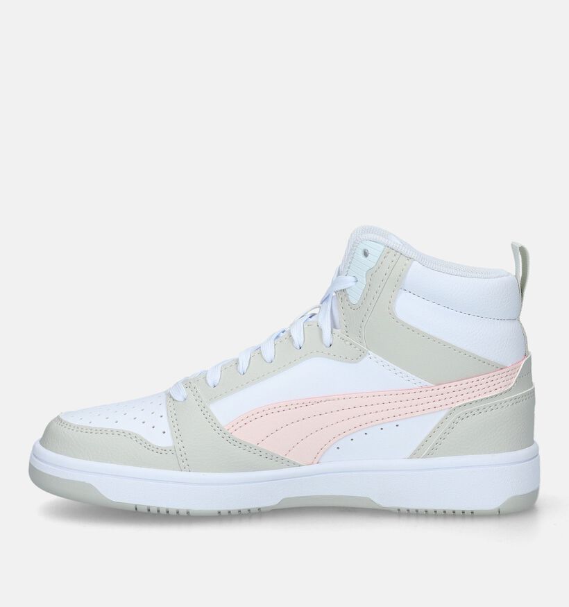 Puma Rebound V6 Mid Witte Sneakers voor meisjes (334472) - geschikt voor steunzolen