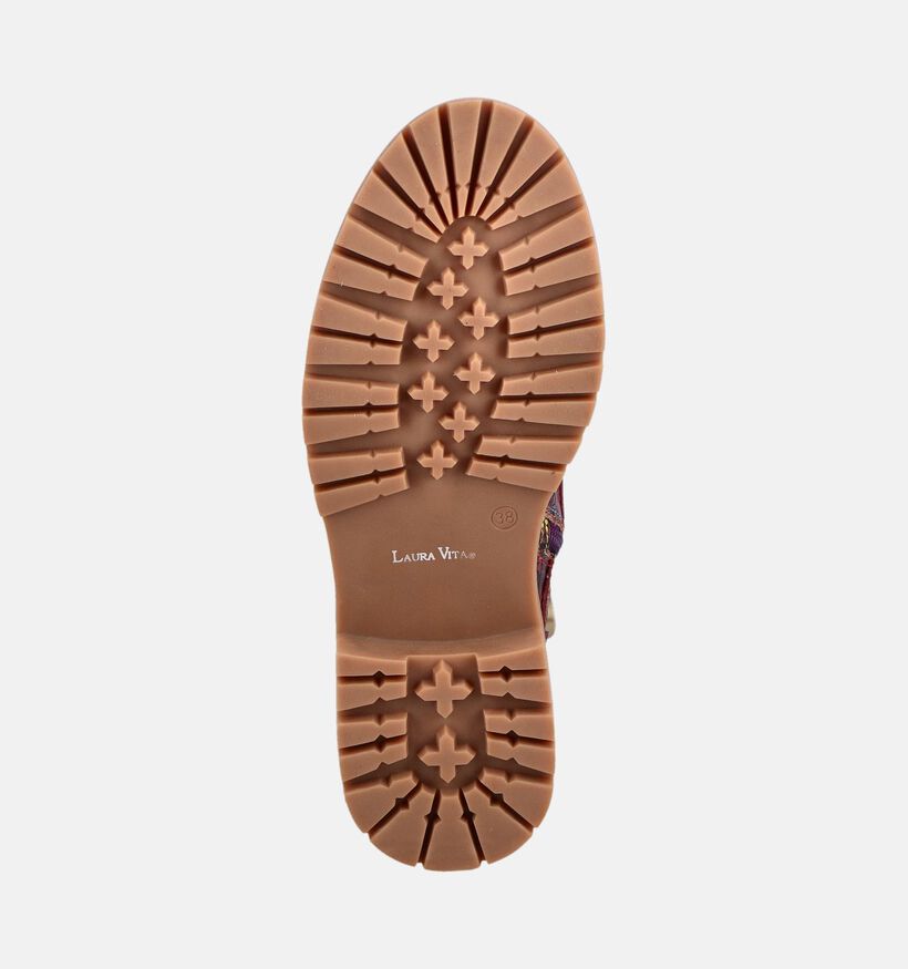 Laura Vita Kandyo Boots &agrave; lacets en Bordeaux pour femmes (381098) - pour semelles orthop&eacute;diques