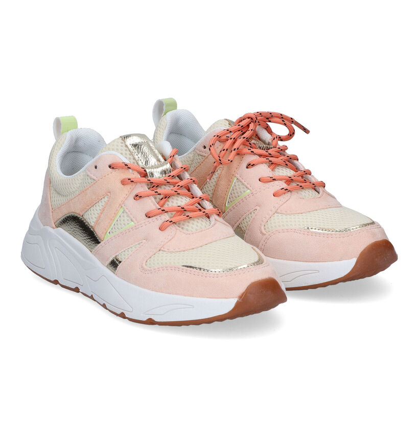 Poelman Baskets casual en Rose clair en simili cuir (310327)