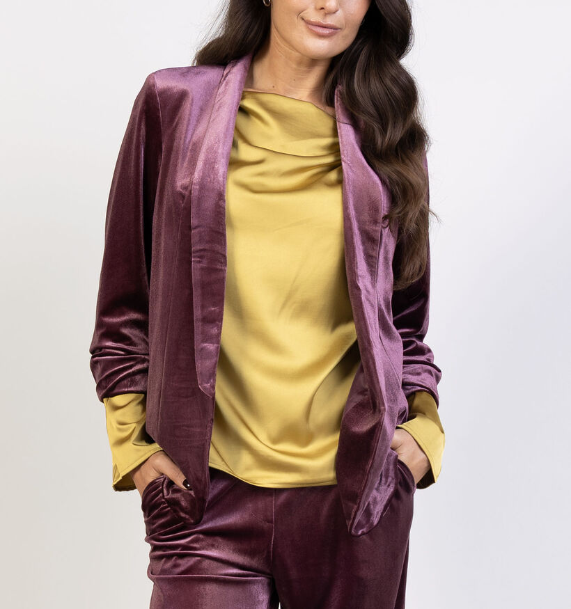 Pieces Bosella Velour Blazer en Bordeaux pour femmes (365856)