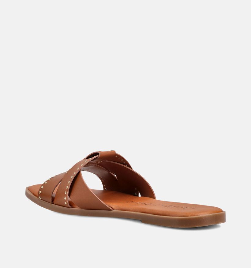 Laurent David Cognac Platte Slippers voor dames (374163)