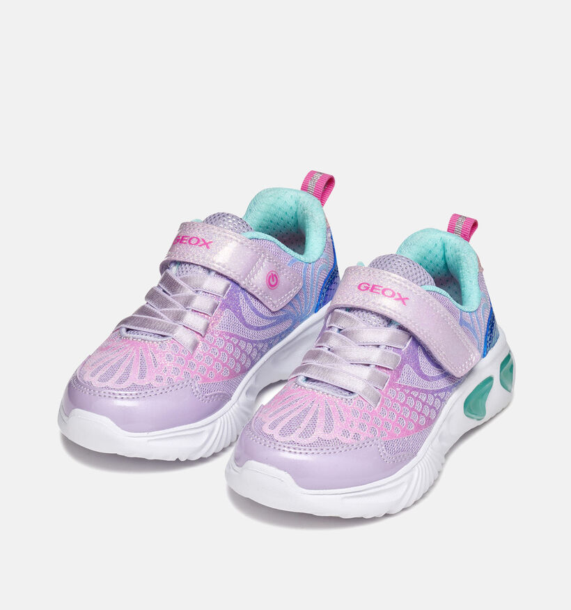 Geox Baskets basses en Lilas pour filles (368444) - pour semelles orthop&eacute;diques