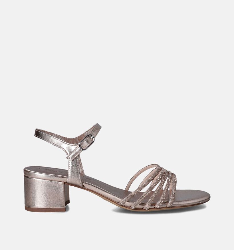 Tamaris Sandales avec talon carré en Or rose pour femmes (354334)