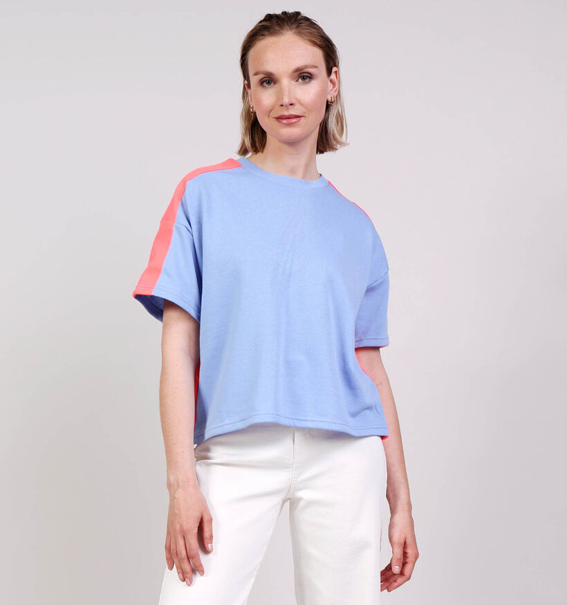Pieces Chilli Summer Blauwe/Oranje T-shirt voor dames (367055)