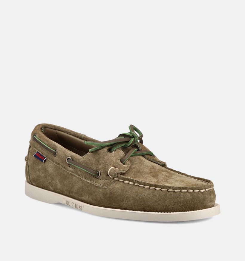 Sebago Dockside Portland Flesh Out Chaussures bateau en Vert kaki pour hommes (370264)