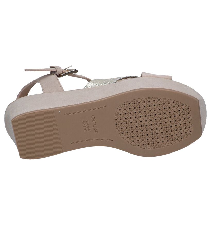 Taupe Sandalen Geox Zerfie in leer (241670)