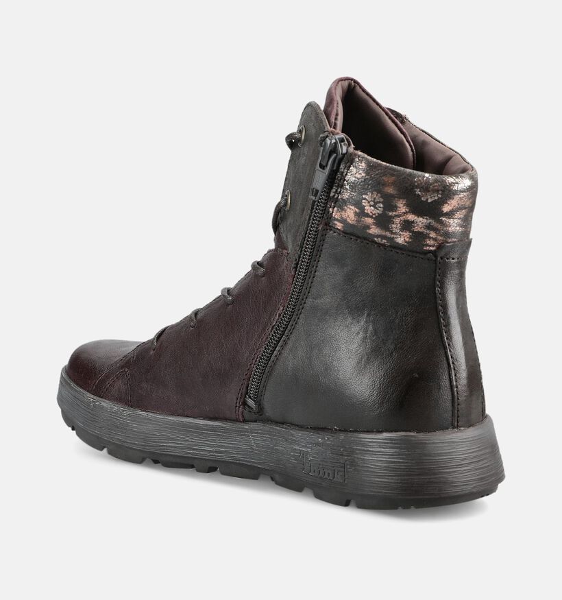 Think! Comoda Bordeaux Boots met Veter en Rits voor dames (381349)