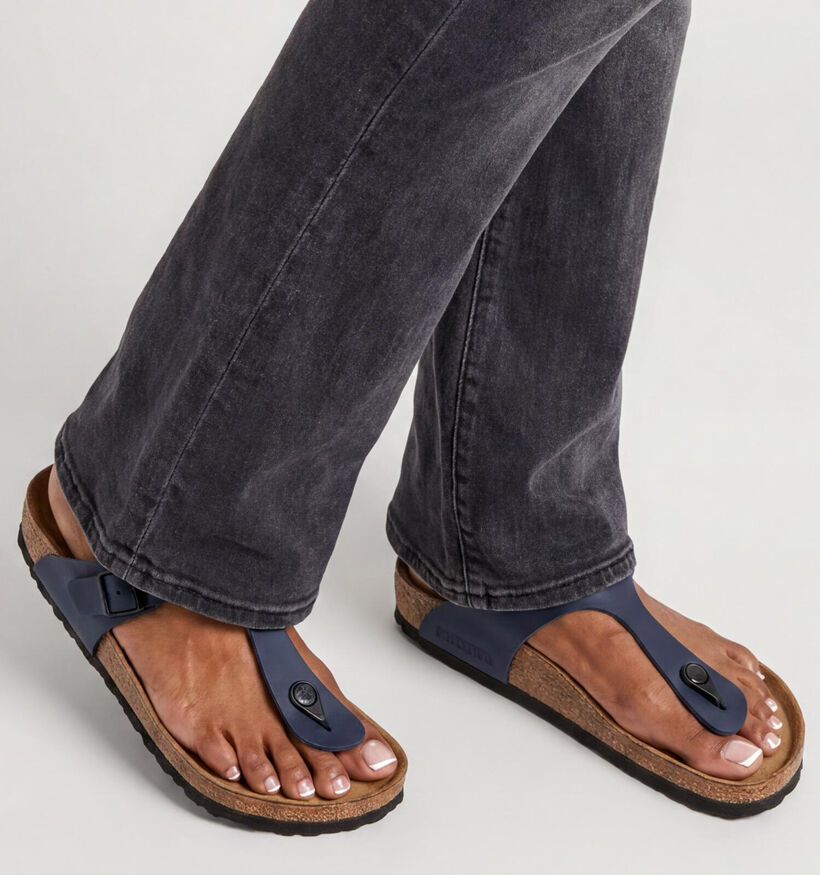 Birkenstock Gizeh Blauwe Teenslippers voor dames (368498)