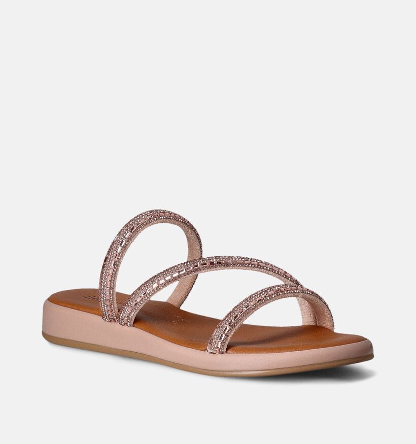 Signatur Nu-pieds plates en Or rose pour femmes (357869)