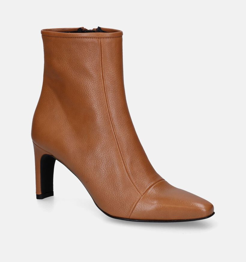 Zinda Bottines à talons en Camel pour femmes (314378)