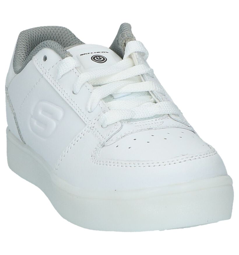 Witte Skechers Lage Sneakers met Lichtjes in kunstleer (210344)