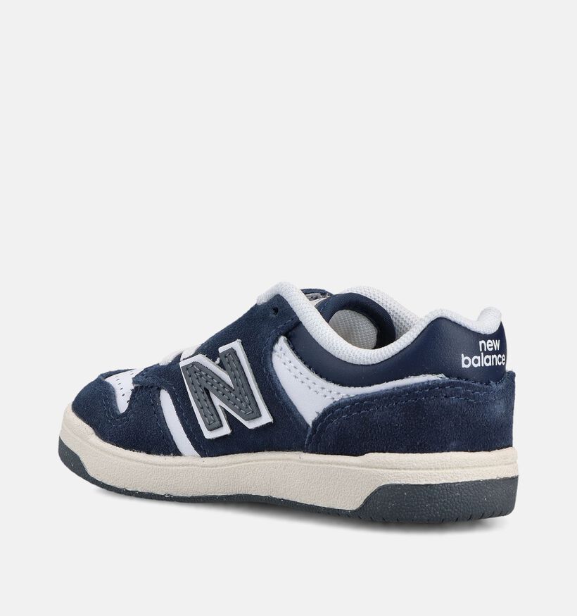 New Balance 480 Baskets en Bleu fonc&eacute;/Blanc pour gar&ccedil;ons (366228) - pour semelles orthop&eacute;diques