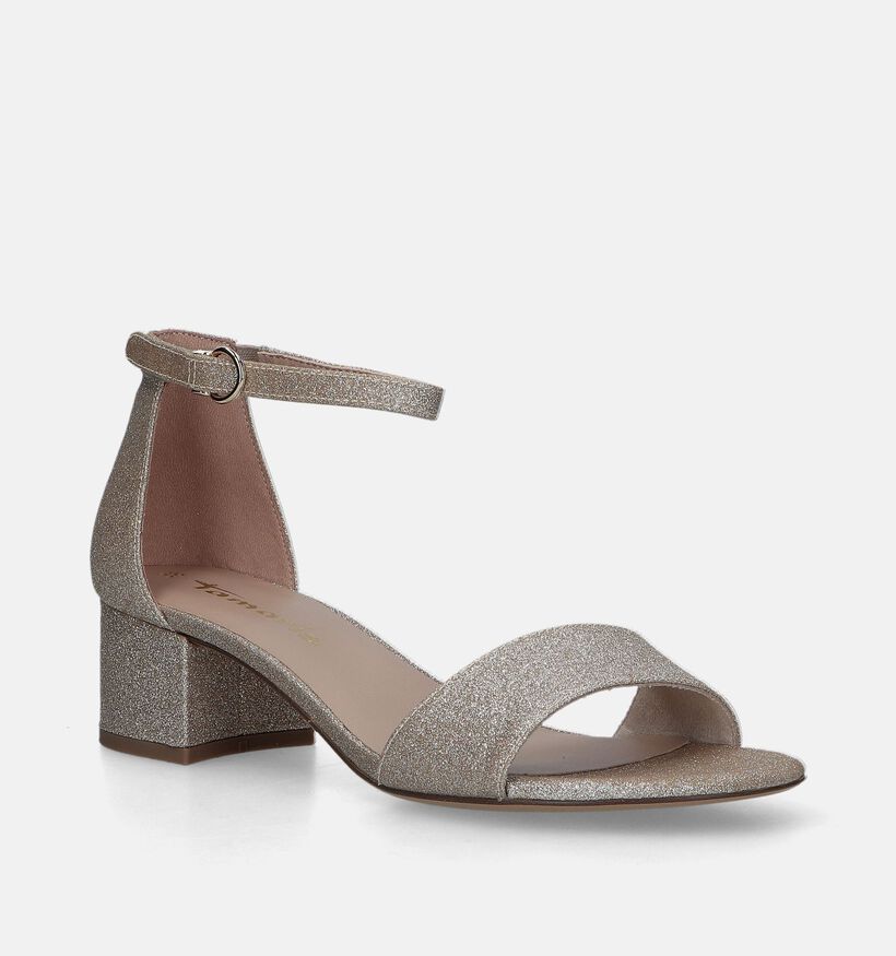 Tamaris Sandales avec talon carré en Noir pour femmes (355410)