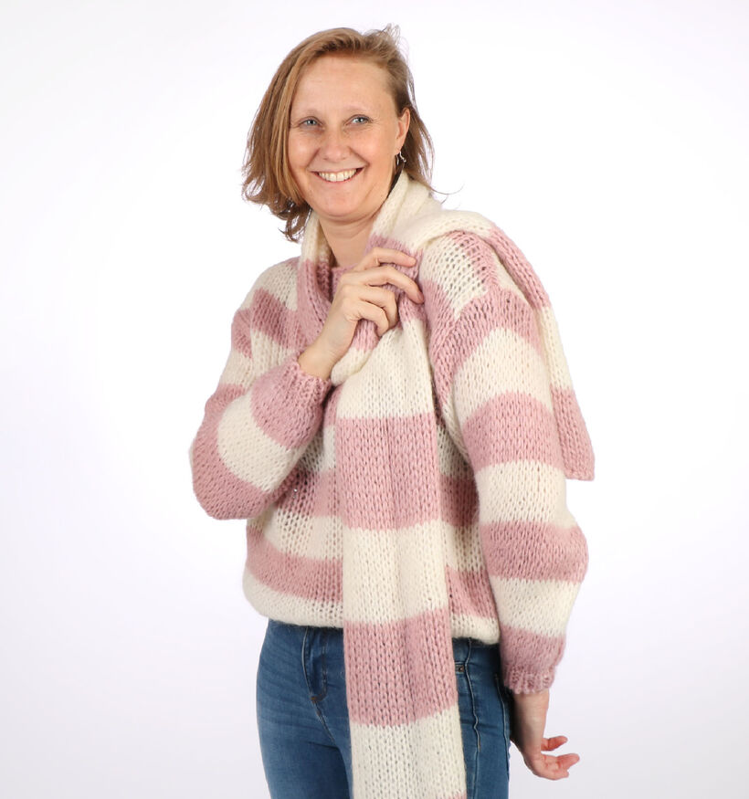 Dolce C. Wit/Roze Trui met Sjaal (294031)