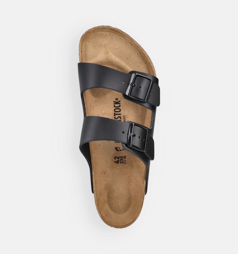 Birkenstock Arizona Natural Leather Nu-pieds casual en Noir pour hommes (382199)