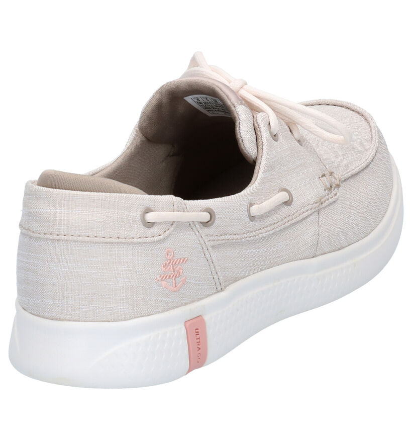 Skechers Chaussures bateau en Beige clair en textile (272740)