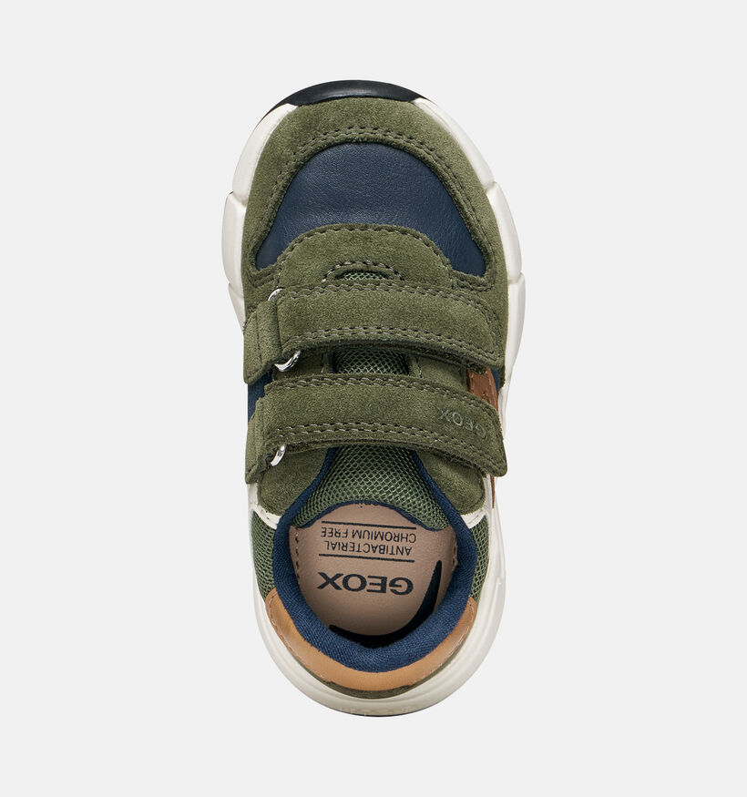 Geox Flexyper Baskets basses en Vert pour gar&ccedil;ons (376224) - pour semelles orthop&eacute;diques