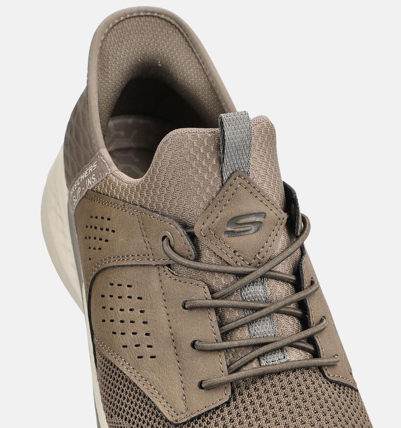 Skechers Slade Caster Baskets en Brun pour hommes (379534) - pour semelles orthop&eacute;diques
