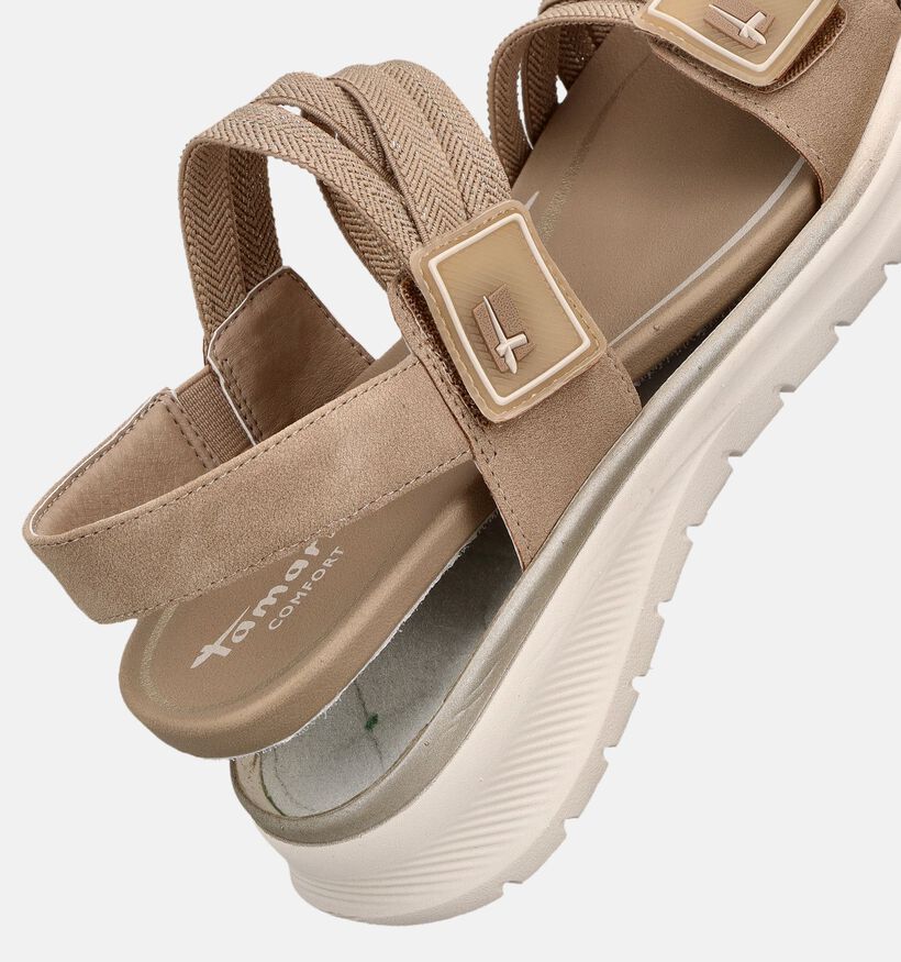 Tamaris Comfort Donkerbeige/Gouden Sandalen voor steunzolen voor dames (371803) - geschikt voor steunzolen