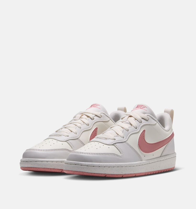 Nike Court Borough Baskets en Blanc/Gris pour filles (381056)