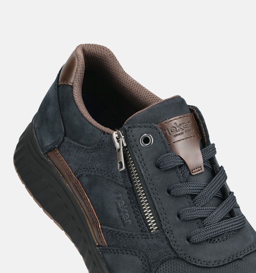 Rieker Donkerblauwe Schoenen met Veter en Rits voor heren (376509) - geschikt voor steunzolen