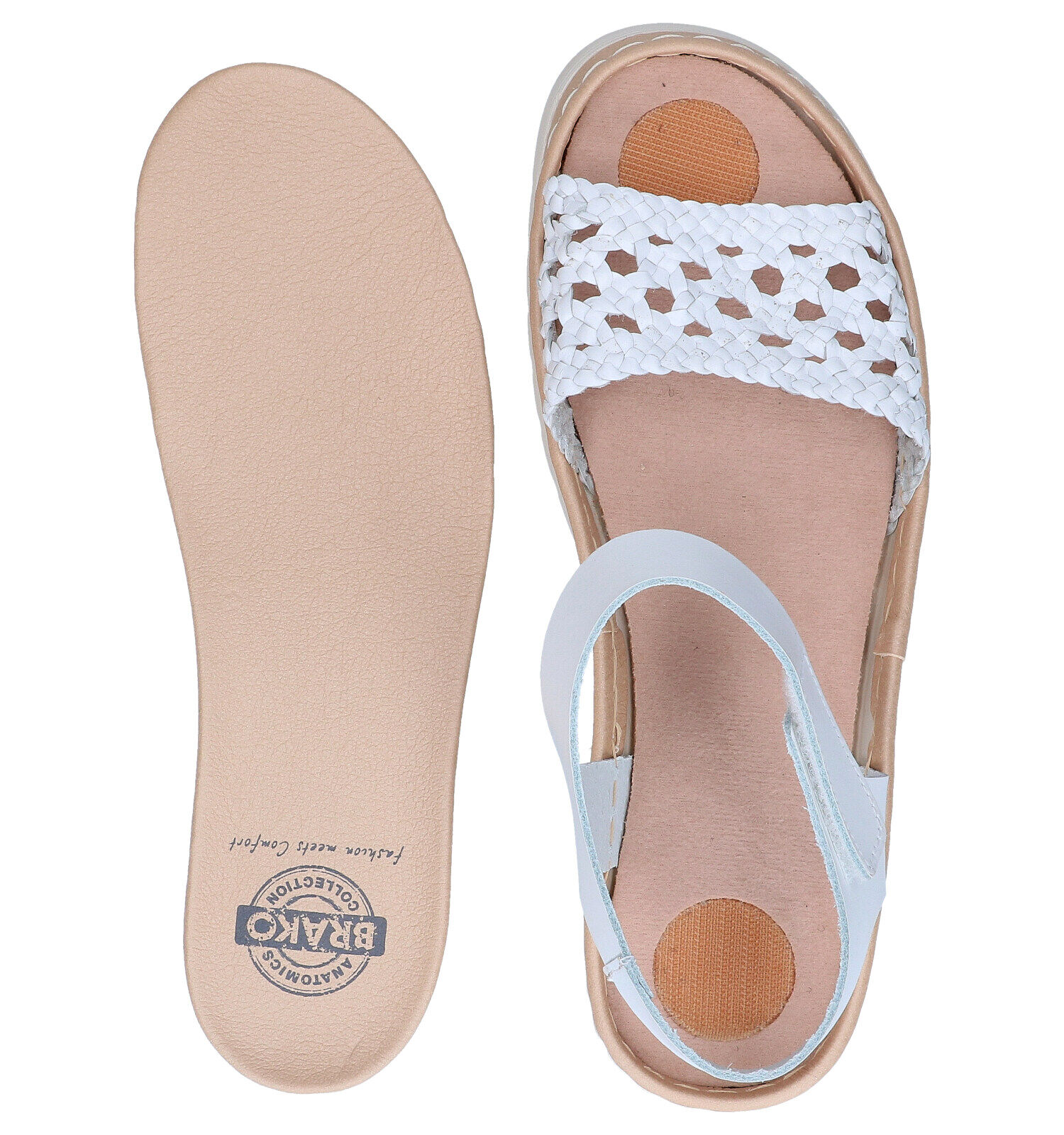 Brako Anatomics Witte Sandalen Dames Sandalen Online op TORFS.BE