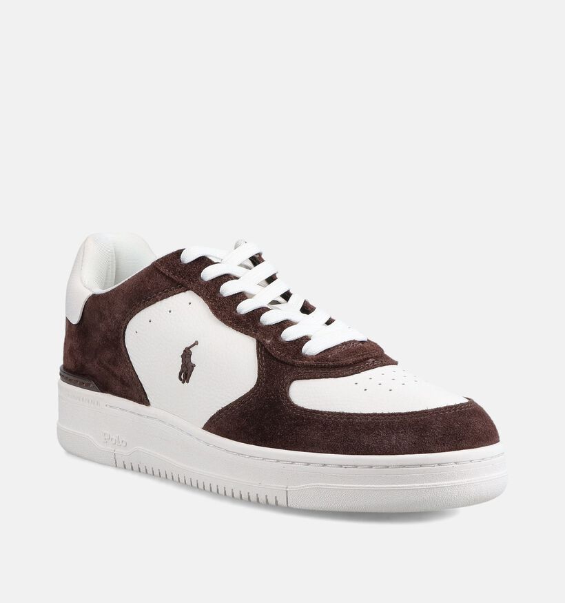Polo Ralph Lauren Masters Bruine/Witte Sneakers voor heren (377255) - geschikt voor steunzolen