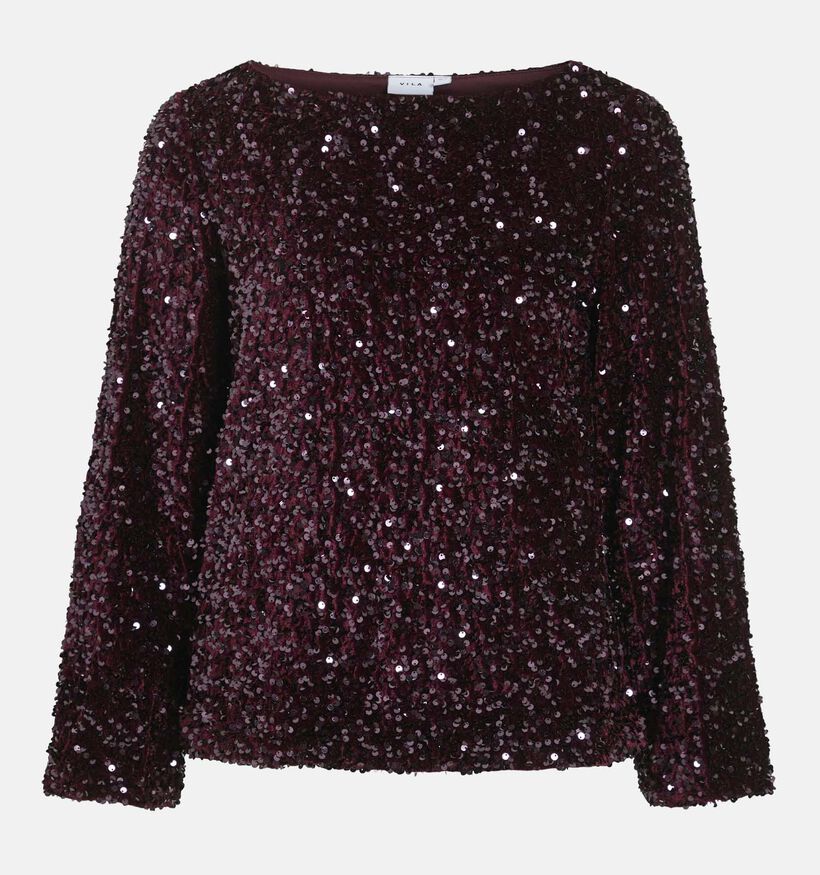 Vila Faith Bordeaux Blouse met Sequins Vila Faith Bordeaux Blouse met Sequins voor dames (365598)