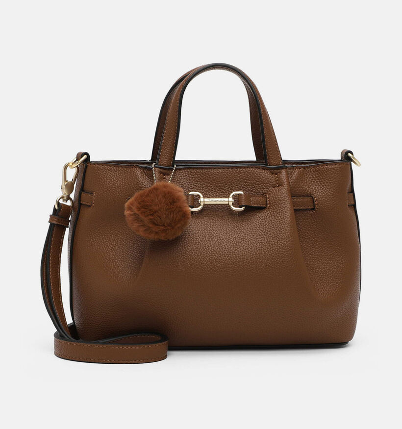 Tamaris Marissa Cognac Handtas met Pompon Bag Charm voor dames (378814)