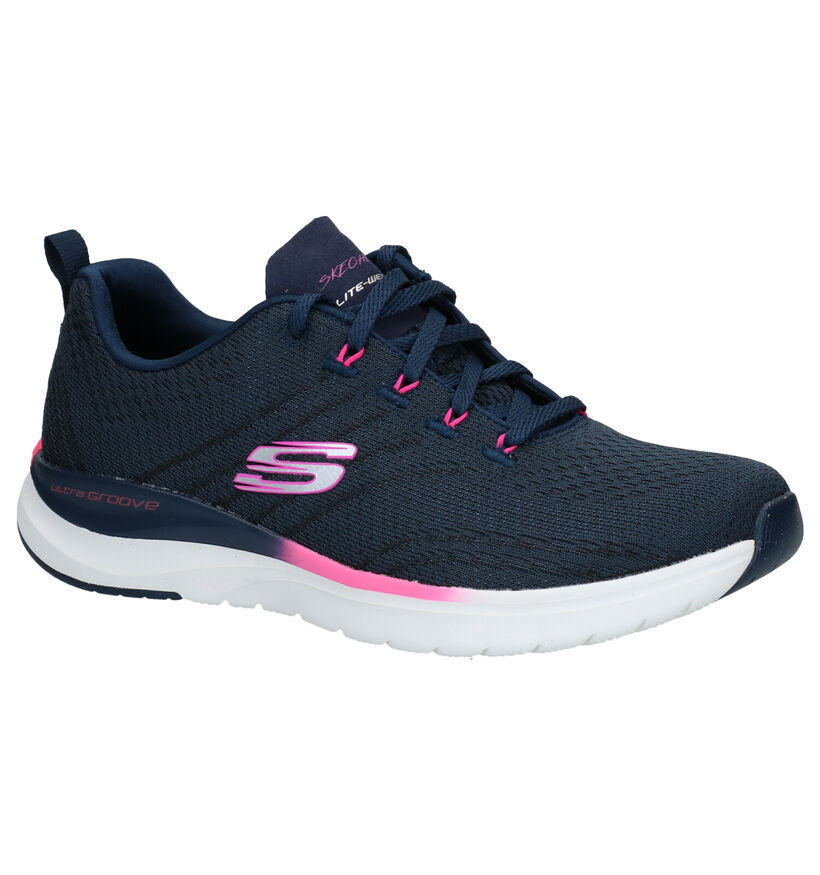 Skechers Ultra Groove Baskets en Bleu en textile (290284)