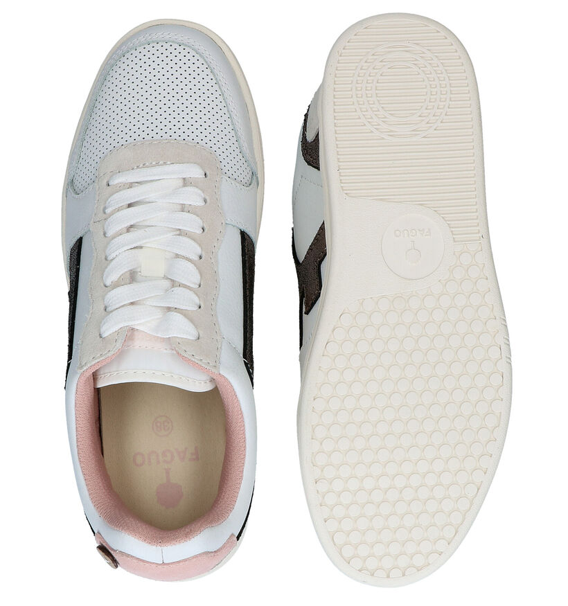 Faguo Hazel Witte Sneakers in kunstleer (288224)