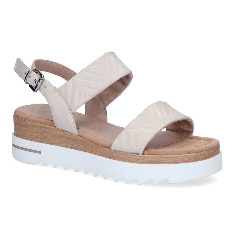 Marco Tozzi Beige Sandalen in leer (307640)