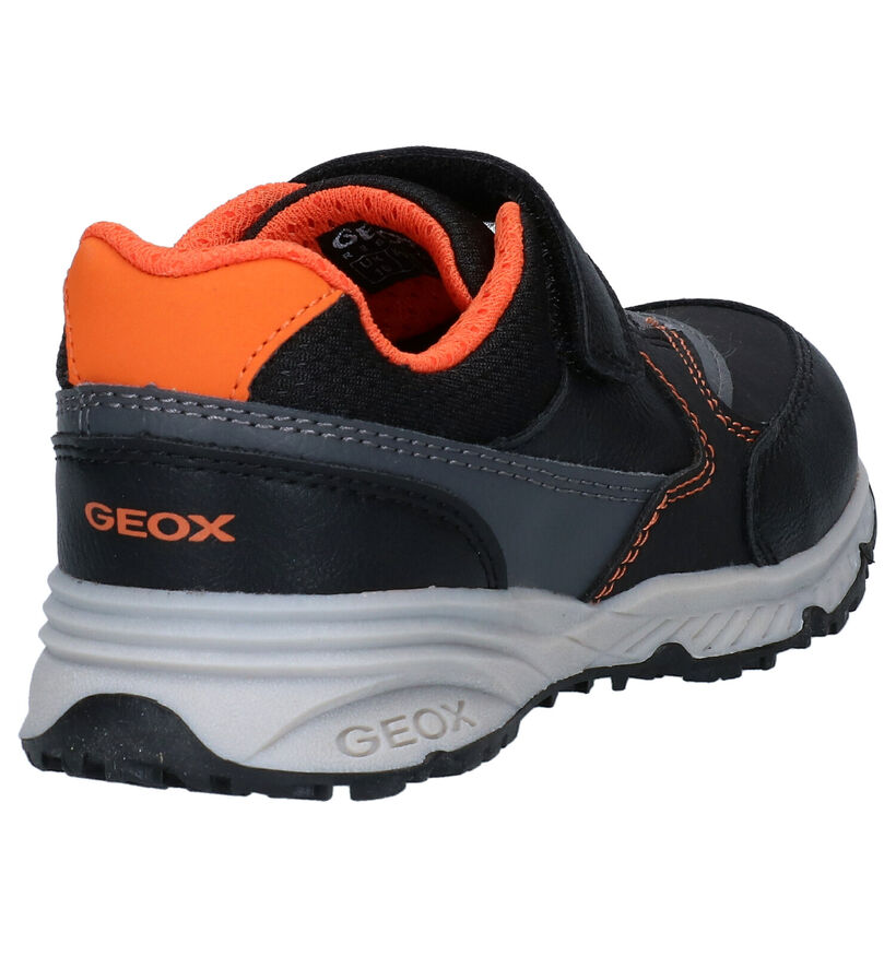 Geox Bernie Zwarte Velcroschoenen in kunstleer (288718)