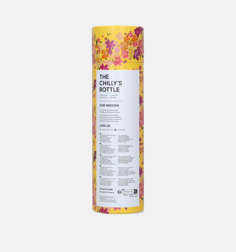 Chilly’s x Floral Zig Zag Ditsy Gourde en Jaune 500 ml pour femmes, filles (343556)