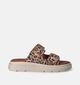 Tamaris Bruine Platte Slippers Leopard voor dames (354321)