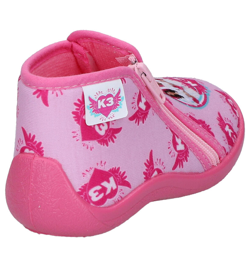 K3 Pantoufles fermées en Rose en textile (275766)