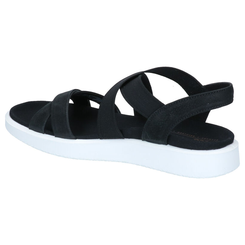 ECCO Sandales plates en Noir en nubuck (269699)