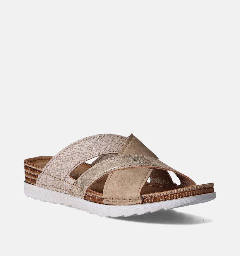 Inblu Nu-pieds compensées en Taupe pour femmes (357784)