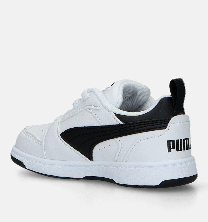 Puma Rebound V6 Lo AC Witte Sneakers voor jongens, meisjes (334498) - geschikt voor steunzolen