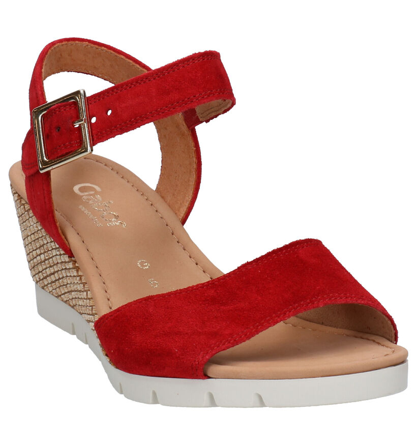 Gabor Sandales en Rouge en nubuck (271726)