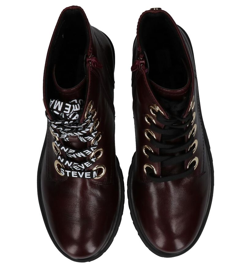 Steve Madden Lindia Bottines en Bordeaux en cuir (225287)