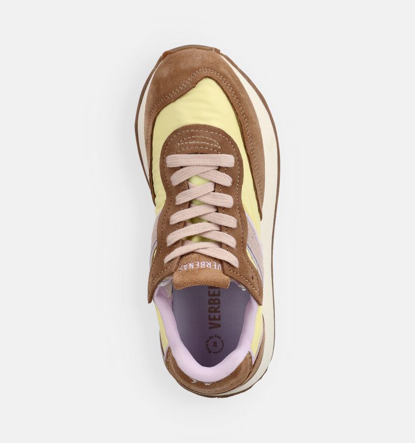 Verbenas Clodette Tessali Lichtgele/Bruine Sneakers voor dames (372924) - geschikt voor steunzolen