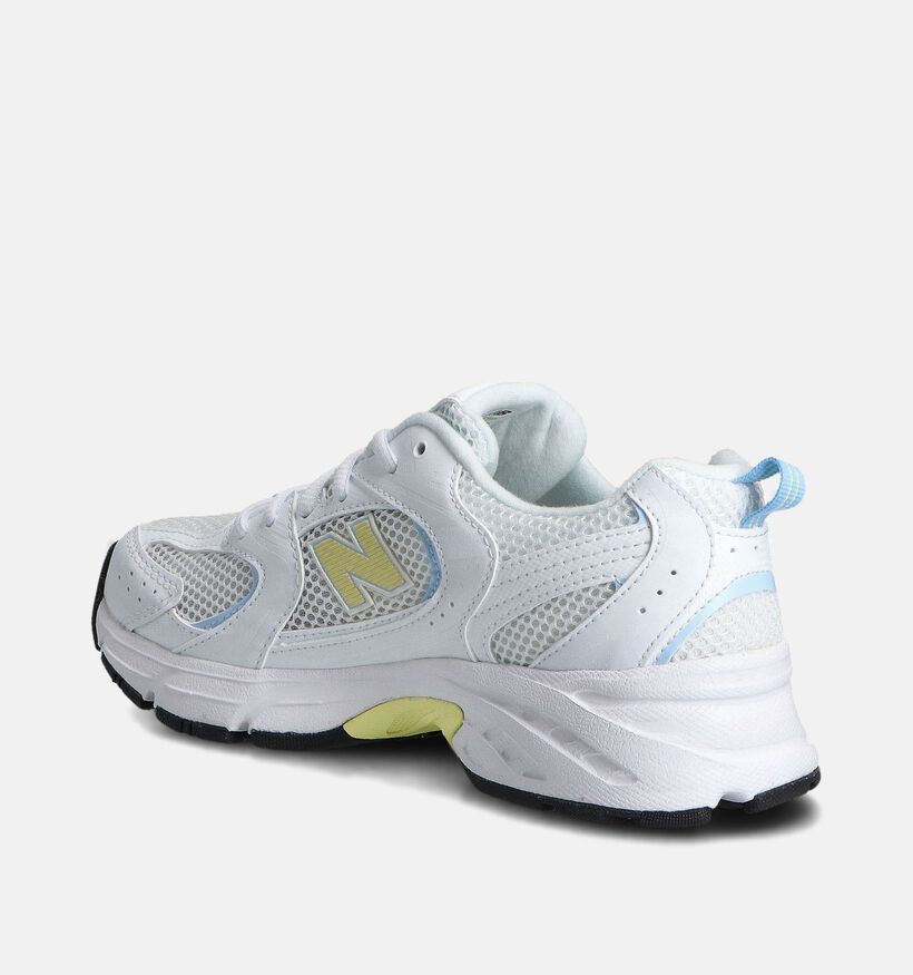New Balance 530 Baskets en Blanc/Jaune pour filles (366640) - pour semelles orthopédiques