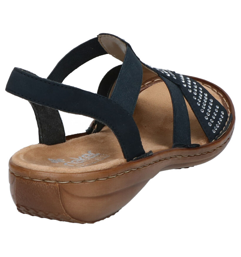 Rieker Blauwe Sandalen in stof (271879)